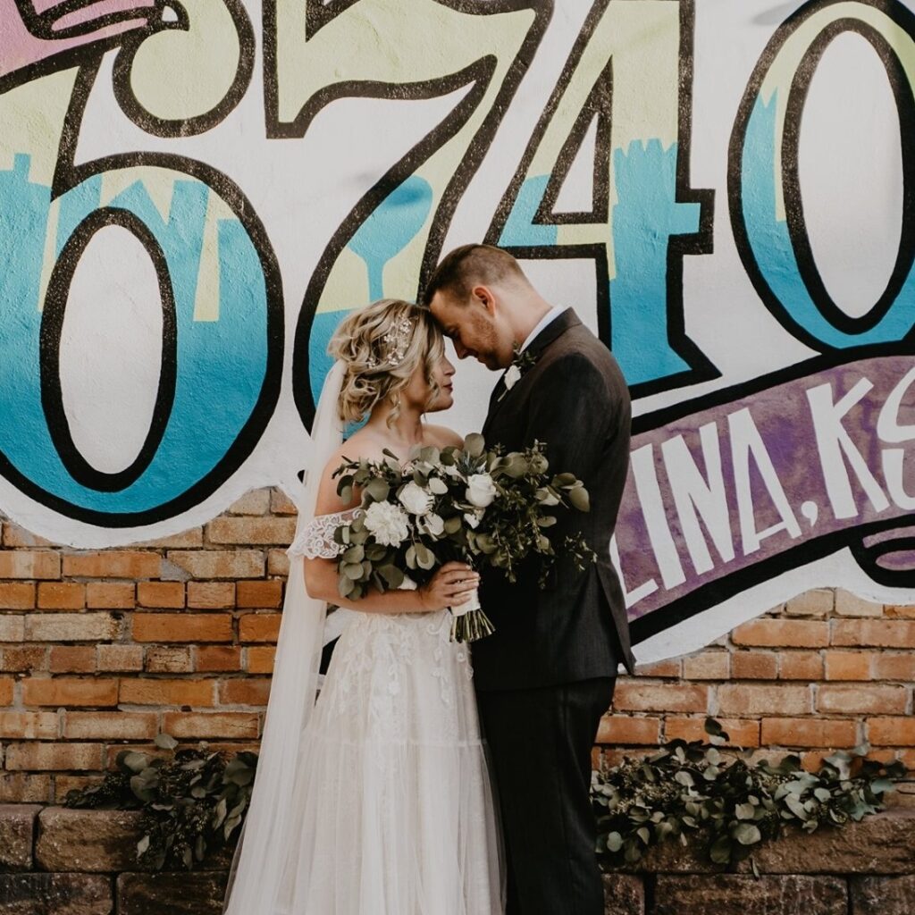 Photo of a bride and groom